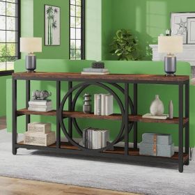 Console Table (Color: Black Brown)