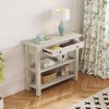 Retro Console Table with Drawer and Two Sturdy Shelves for Entryway,Living Room
