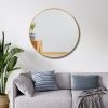 Round Mirror 24 inch, Circle Wall Mirror Metal Frame, Circle Bathroom Mirror, Circular Mirrors for Wall, Living Room, Bedroom, Vanity, Entryway