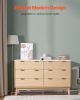 VEVOR 6 Fluted Drawer Dresser, Wooden Chest of Drawers with Sliding & Anti-tip Device, Modern Minimalist Dresser Chest
