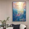 Hand Painted Oil Painting Abstract Underwater Oil Painting on Canvas Original Colorful Ocean Painting Bedroom Home Decor Custom Sunshine Painting Mode