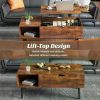 Lift Top Coffee Tables For Living Room 39.37"x19.7" Desk Tea Wood Dining Tables Adjustable Storage Shelf Easy Lift Or Lower