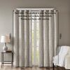 Knitted Jacquard Damask Total Blackout Grommet Top Curtain Panel(Only 1 Pc Panel)
