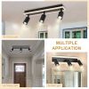 3-Lights LED Track Lighting Fixtures, Flexible Black Ceiling Directional Spot Light