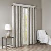 Knitted Jacquard Damask Total Blackout Grommet Top Curtain Panel(Only 1 Pc Panel)