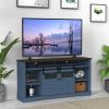 Farmhouse TV Stand with Sliding Barn Door & Drawer, 75" Rustic Entertainment Center for TVs up to 75", Buffet Storage Cabinet for Living Room